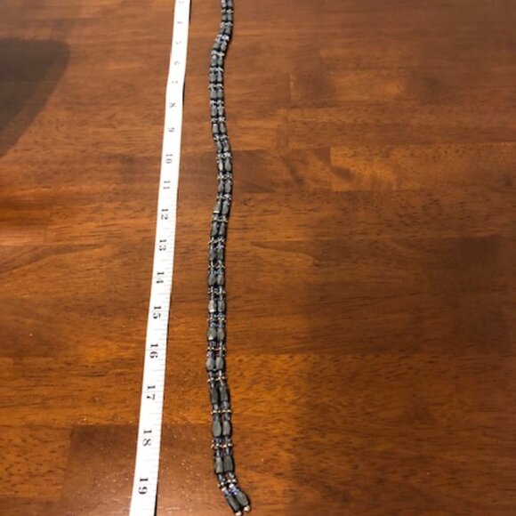Blue Black Bead Chain Magnetic Necklace Bracelet Wrap Pre-Owned. - Picture 8 of 14
